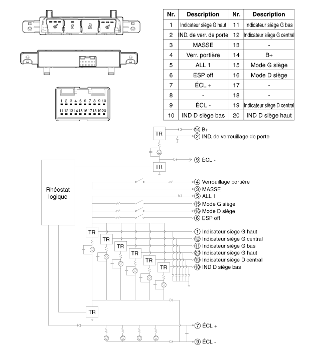 Kia Ceed : À interrupteur de chauffage du siège / Diagrammes